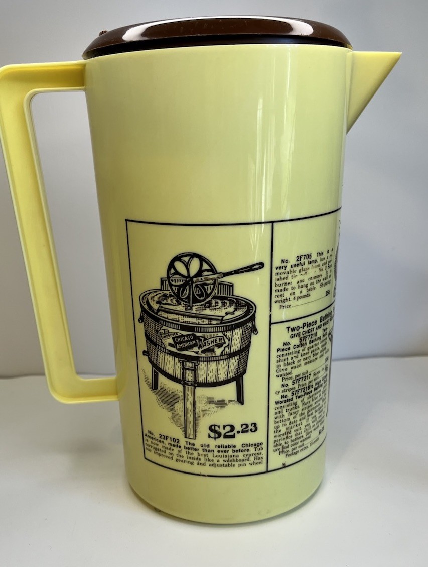 Sears Roebuck & Co. 1906 VINTAGE 70s Catalog Plastic Pitcher w/ Lid Collectible
