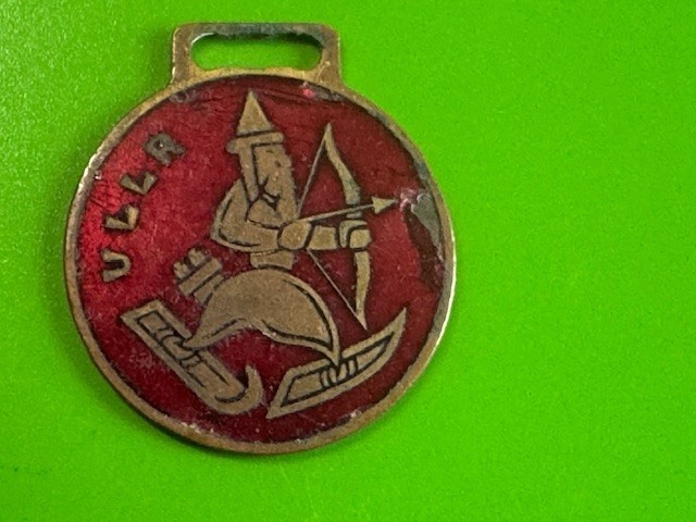 MB-009 Vintage ULLR Swedish Lucky Enameled medal Viking God Talisman of skiers