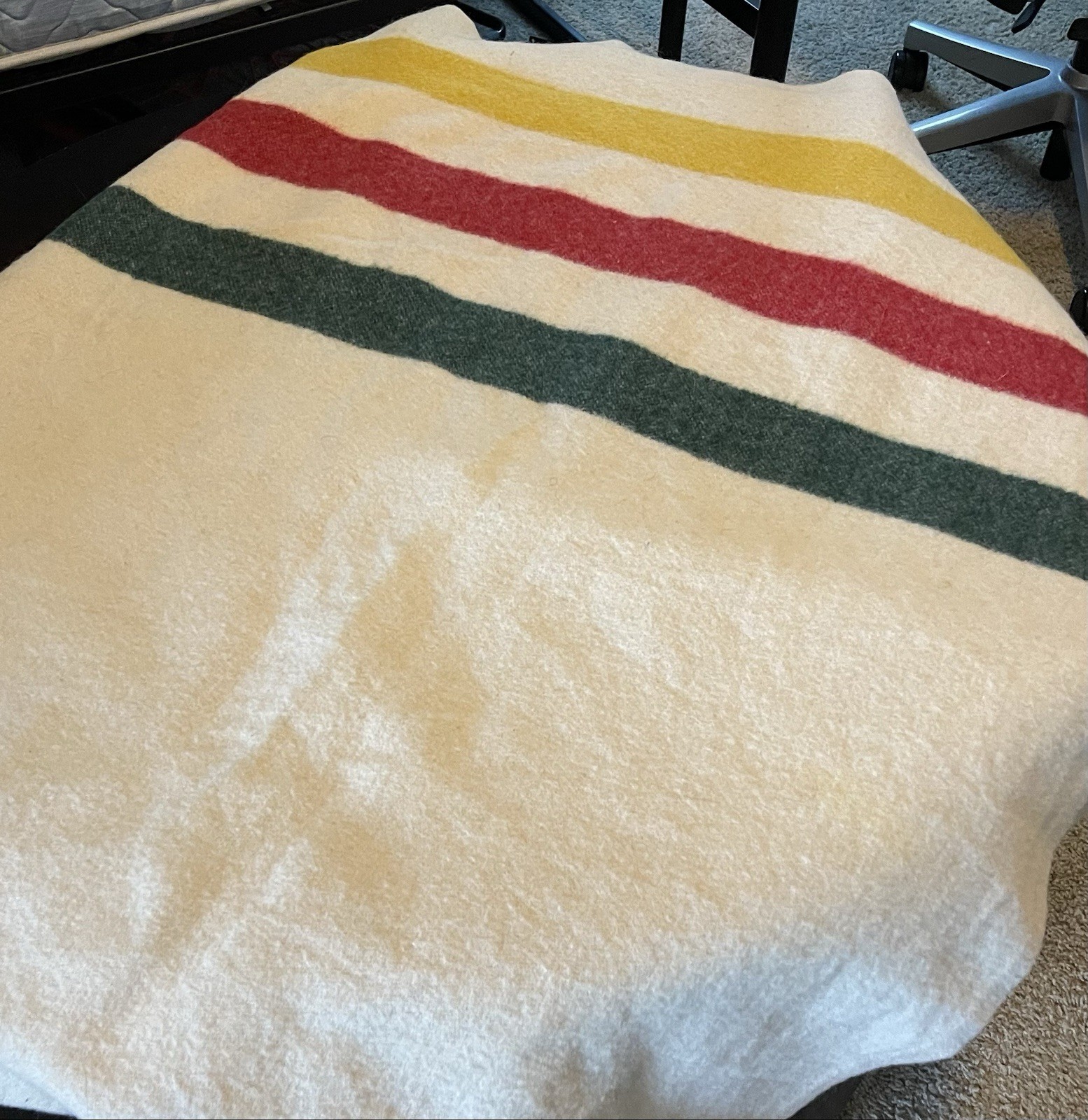 Vintage 1950’s  Woolrich Pearce washable wool blanket 70\