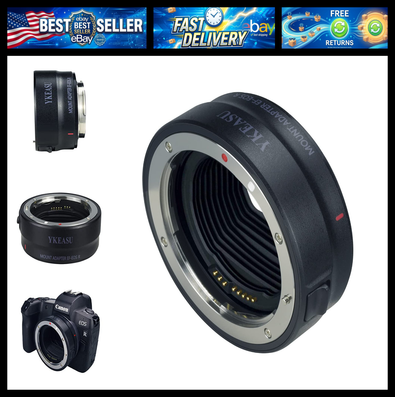 Lens Mount Adapter EF-EOS R for Canon EF/EF-S Lens to Canon EOS R RP R5 R6 R7 R1