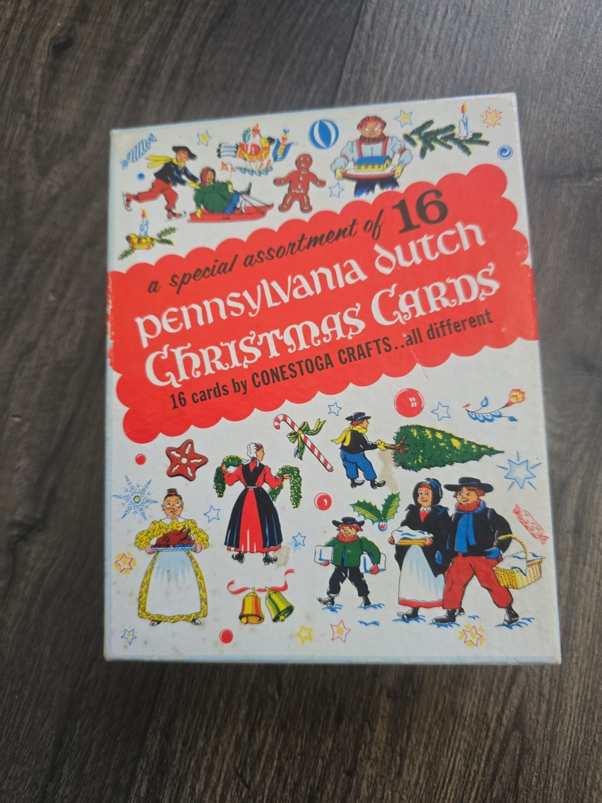 16 Vintage Pennsylvania Dutch Christmas Cards by Conestoga Crafts all Different 