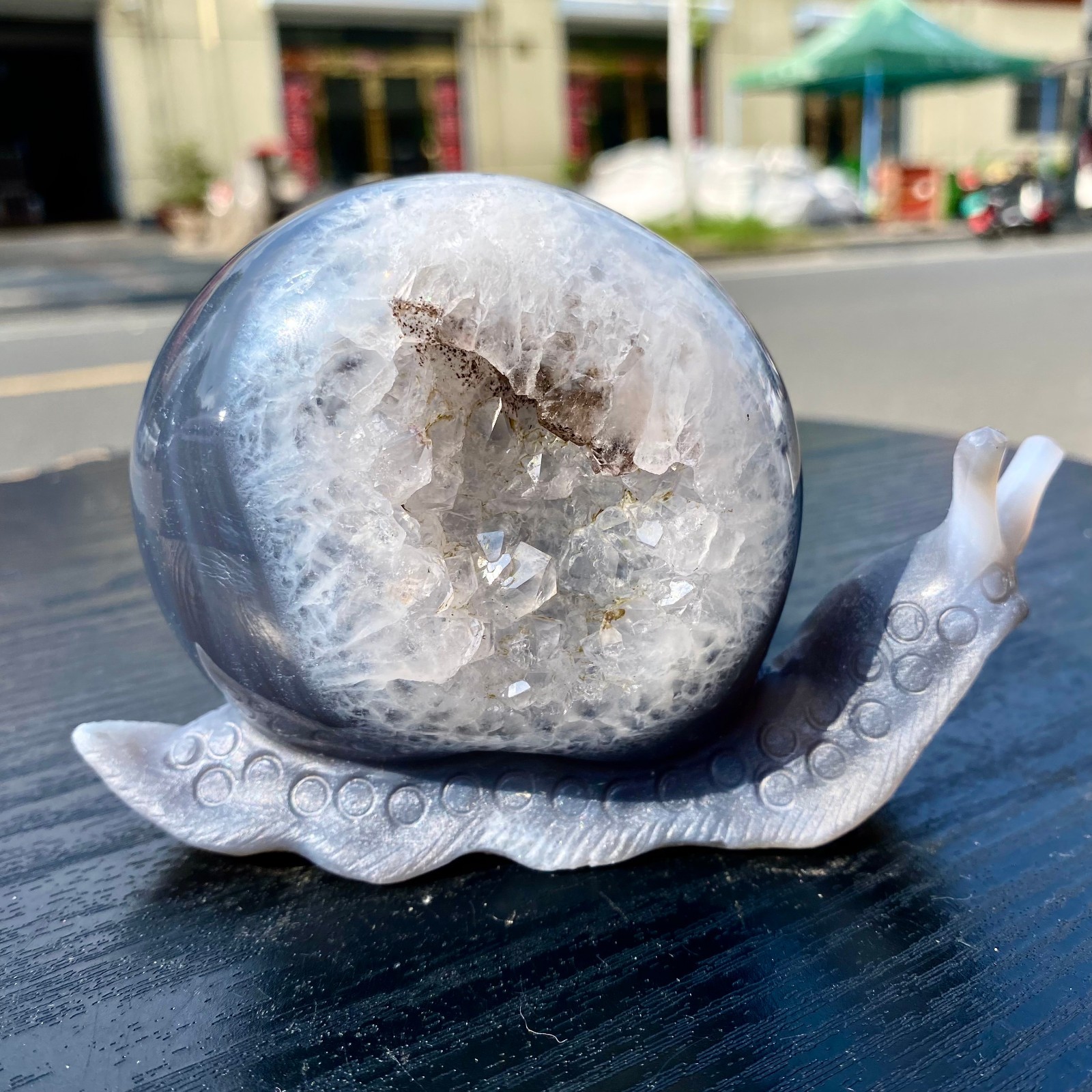 1.2LB Natural Agate Hand Carved Snail Crystal Healing Stone Decor 1.2LB Natural Agate Hand Carved Snail Crystal Healing Stone Decor