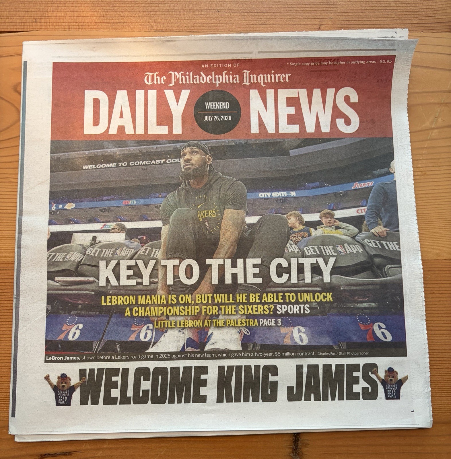 LeBron James Sixers Philadelphia Daily News Full Newspaper July 26, 2026