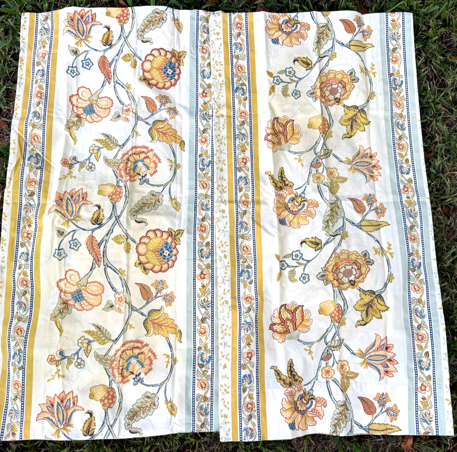 Vintage 1970s King Pillowcases Diane Von Furstenberg Eternal Tree Floral Chintz