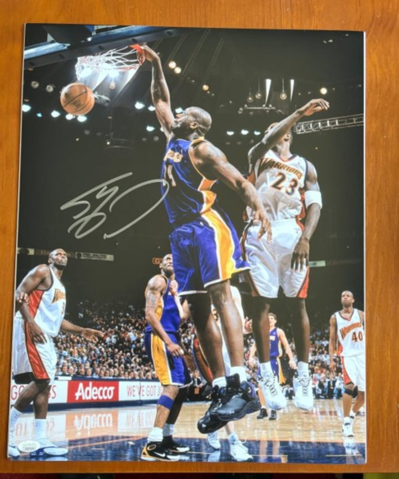 NBA LAKERS AUTOGRAPH SIGN - SHAQ O\'NEAL - AUTHENTIC COA with KOBE BRYANT 45x37