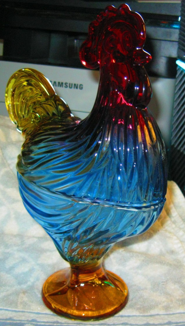 Large size standing Rooster cand dish New
