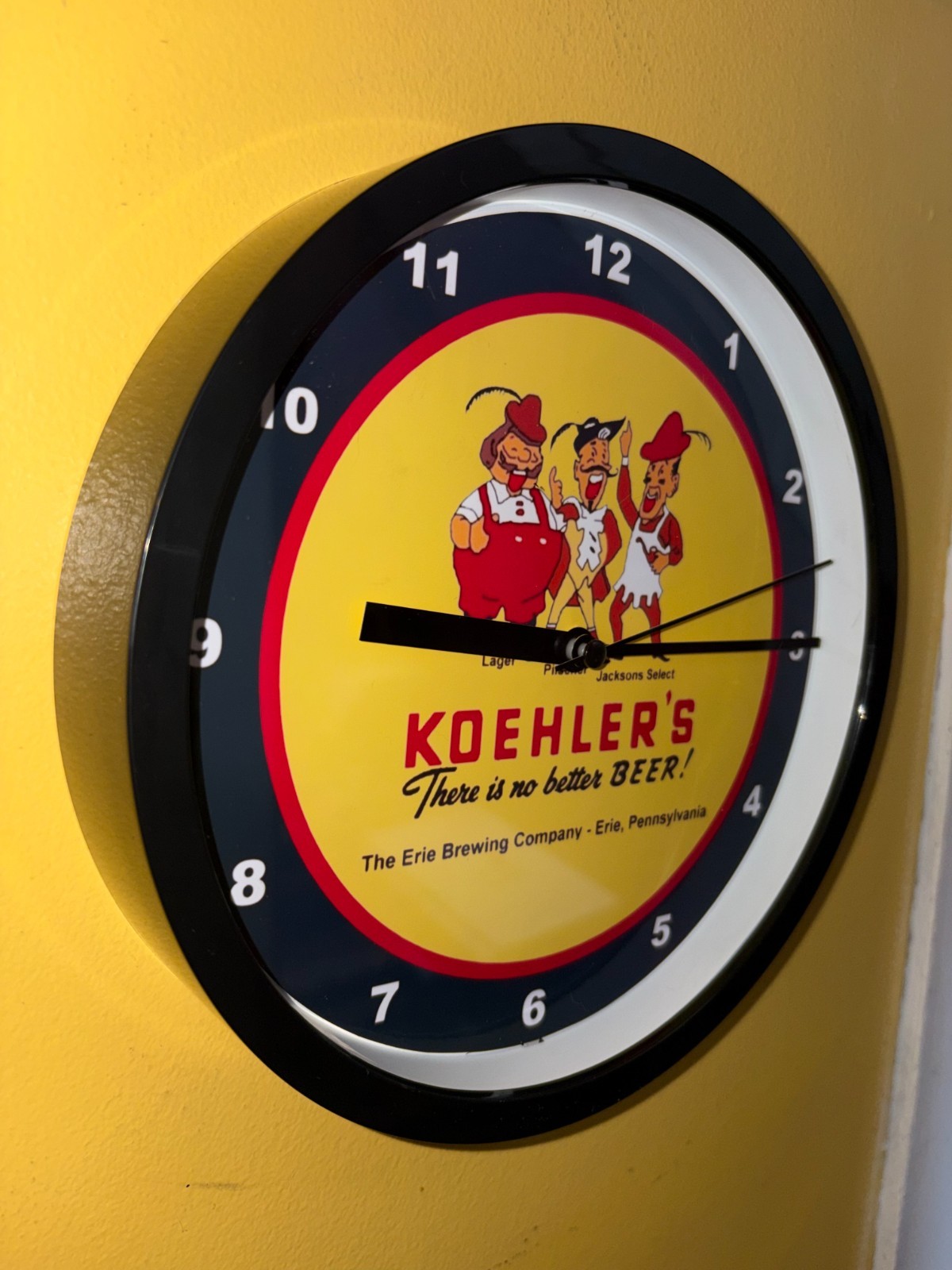 Koehler\'s Erie Pennsylvania Beer Bar Man Cave Advertising Clock Sign