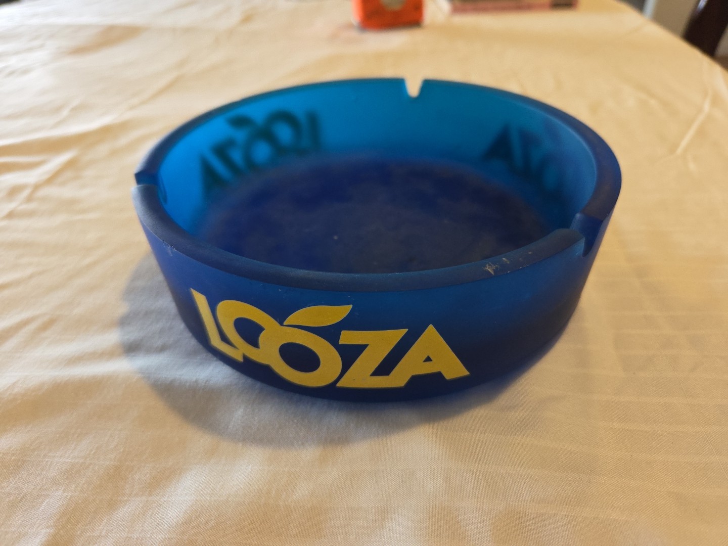 Belgian Cobalt Blue Glass Ashtray