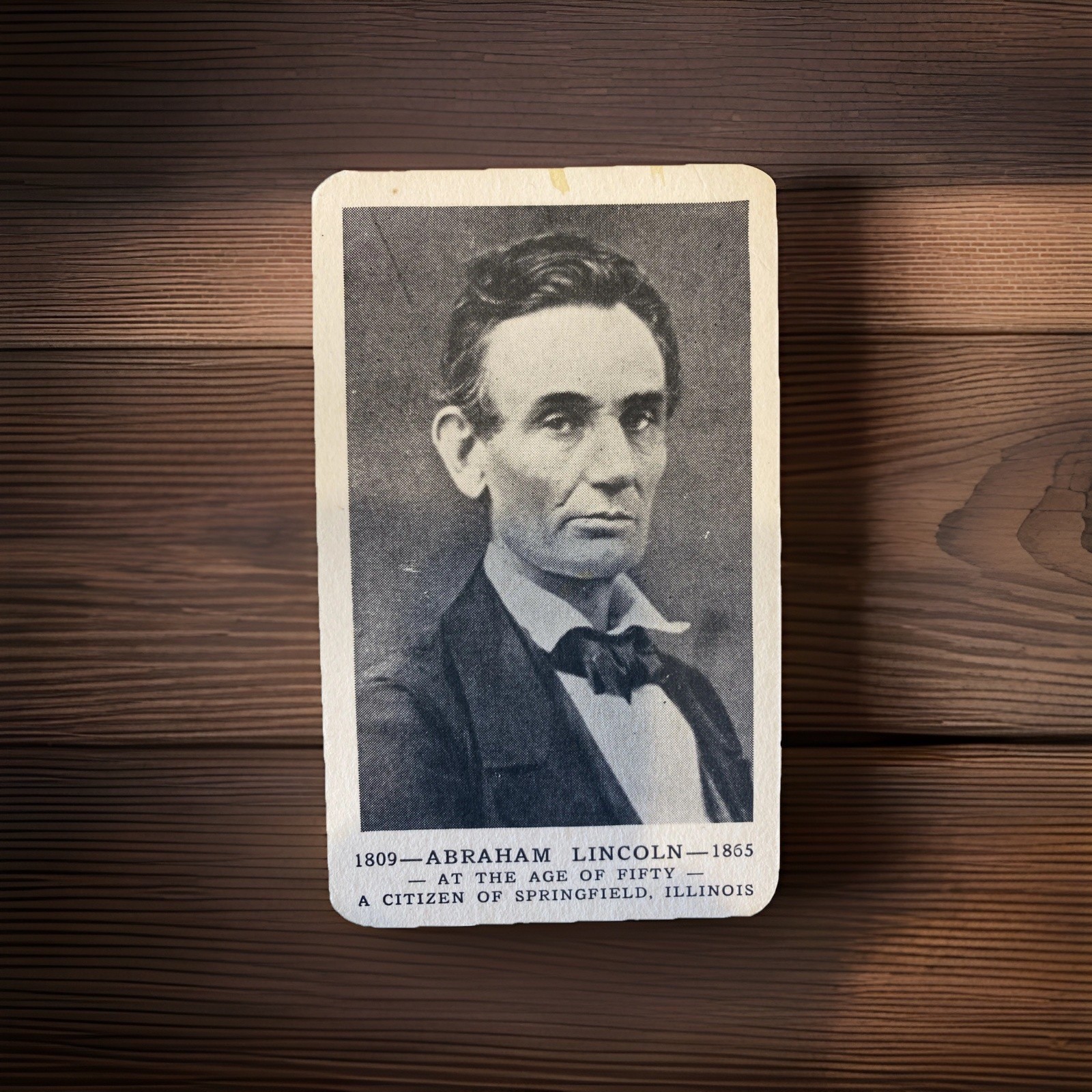 President Abraham Lincoln (Beardless) Photo Card Optimist Club 1948