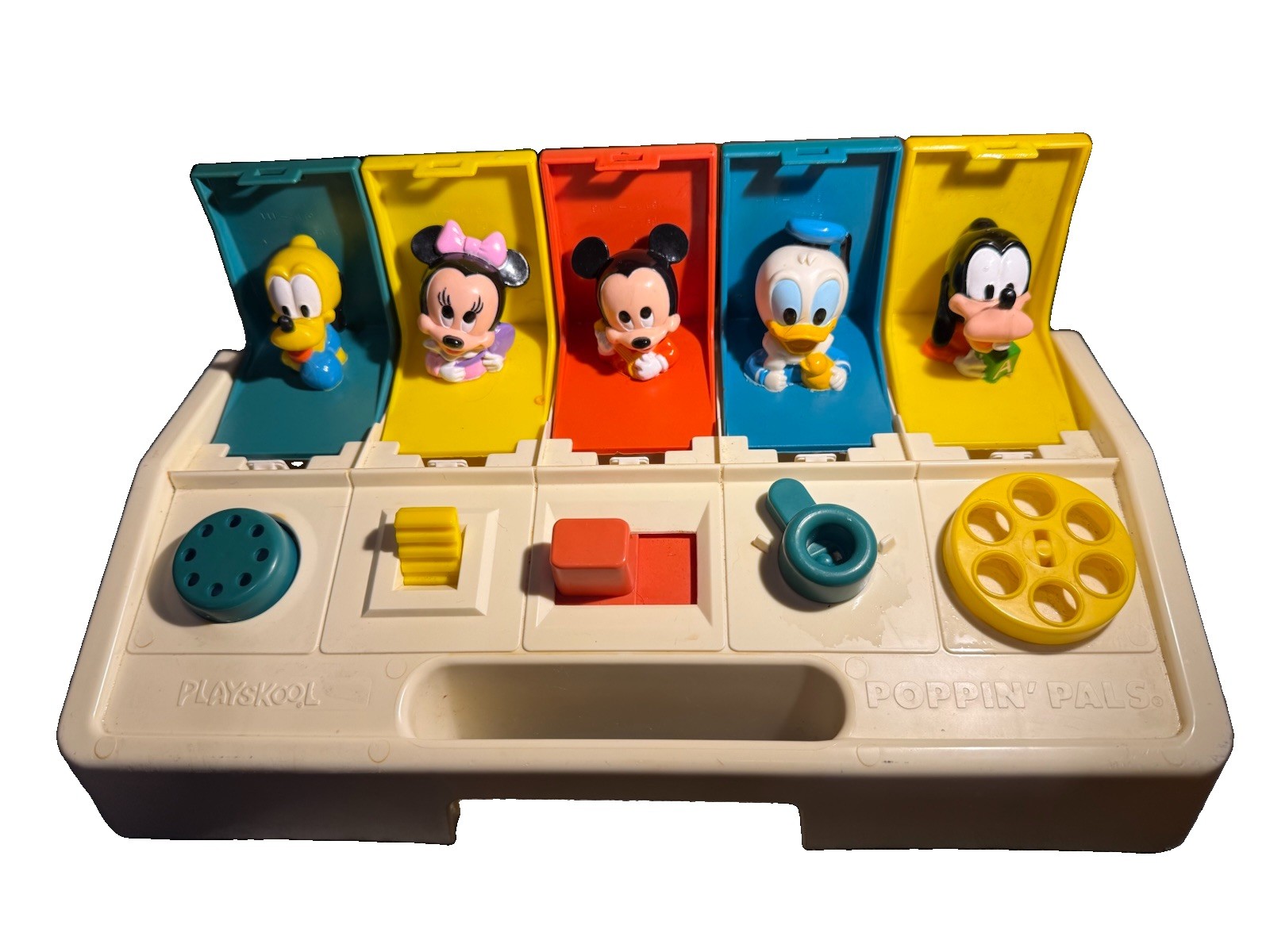 Vintage 1984 Playskool Disney Poppin Pals Mickey Minnie Donald Goofy Pluto