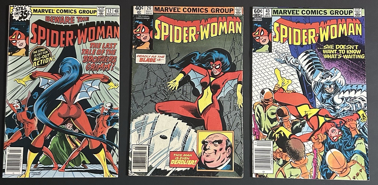 Spider-Woman #12 26 43 Marvel Comics Bronze Copper Age 3-Issue Lot 1979-82 Spider-Woman #12 26 43 Marvel Comics Bronze Copper Age 3-Issue Lot 1979-82