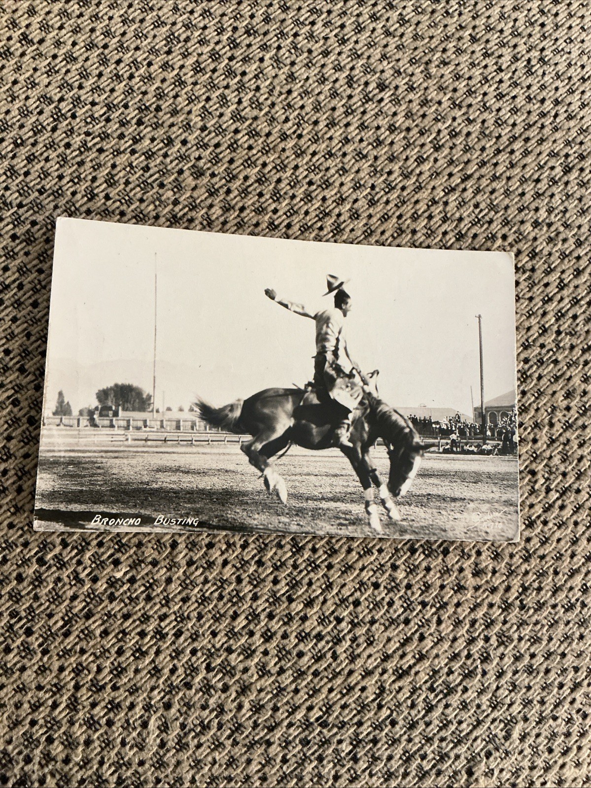 RPPC,Ellensburg,Washington, Rodeo,circa 1940s, Bronco Busting.