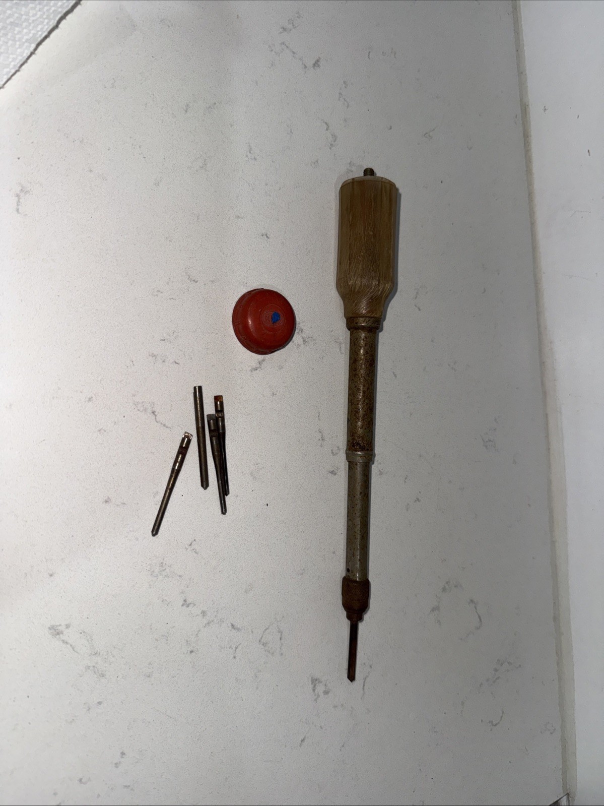 Vintage Dunlap Automatic Push Drill Boring Tool USA 4217 with 4 Bits- Needs Work