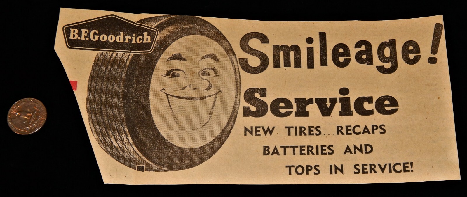 Vintage Newspaper Ad, KENNEWICK,WA,1958, BF Goodrich Tires,\