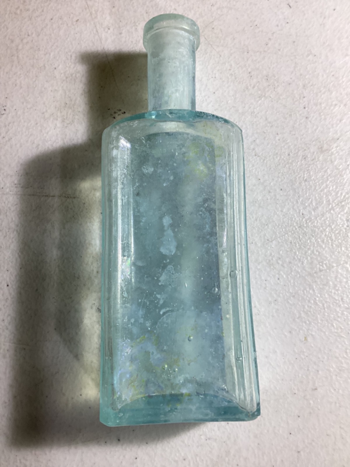 Antique Clear  Bottle Hand Blown 5.5” Unmarked Clear