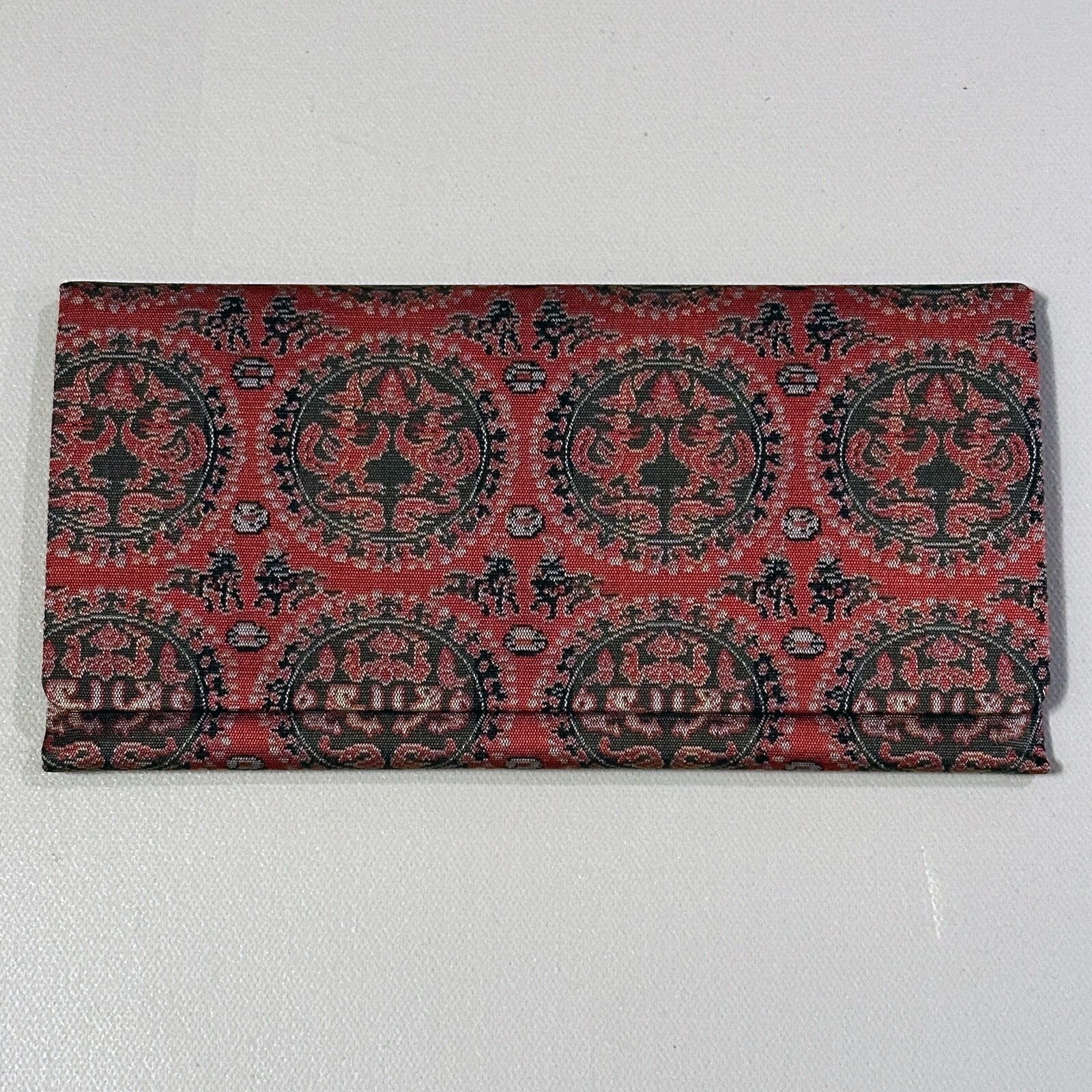 VTG Japanese Double Dragon Zodiac Vintage Double Pocket Fabric Wallet Japan New