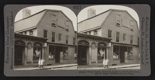 Photo:Salem MA 1926 Witch House Roger Williams Judge Witchcraft Cases