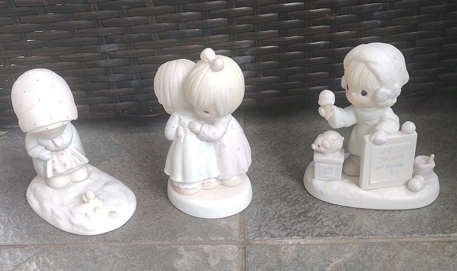 Vtg Precious Moments Figurines Set Of 3 Girls 1987 1990 Enesco Collectibles