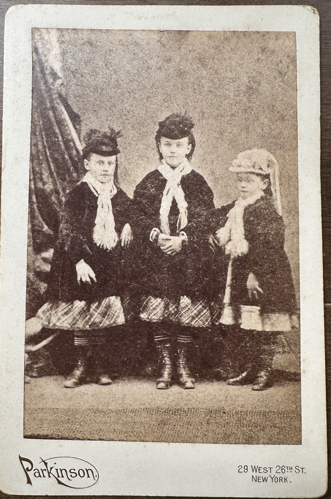 Antique 1880s Cabinet Card 3 Victorian Women Parkinson NYC New York Photo
