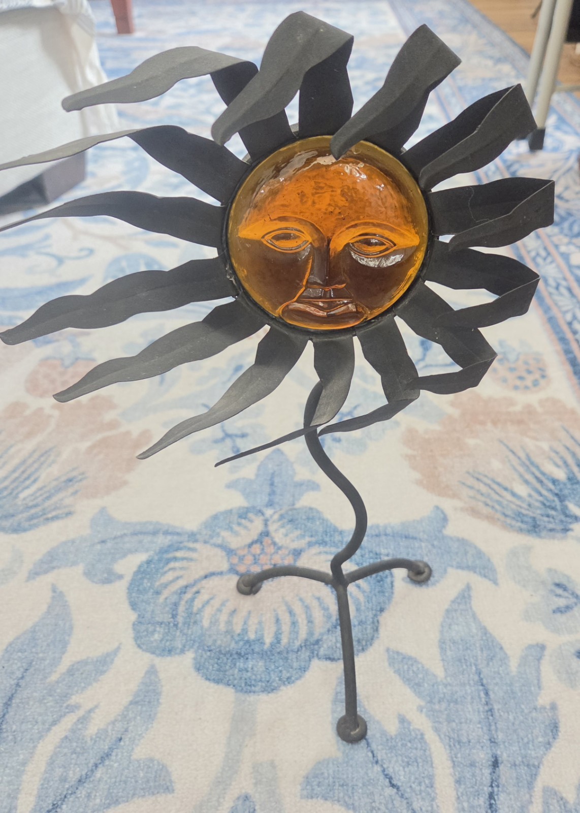 Vintage Pier 1 Celestial Sun Face Candle Holder Stand 16\