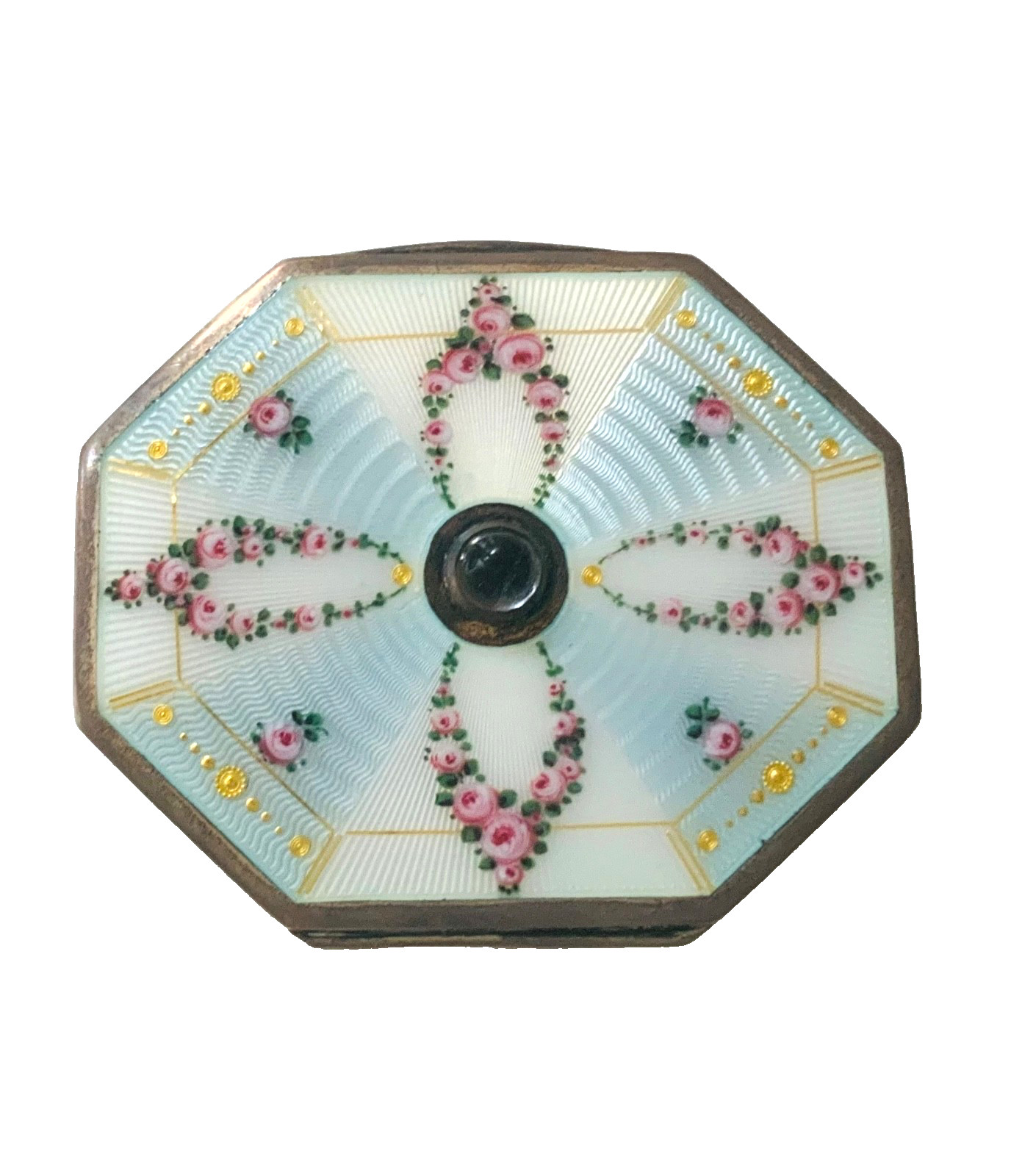 OUTSTANDING Antique 900 SILVER*LOUIS KUPPENHEIM*ENAMEL GUILLOCHE GEMSTONE BOX