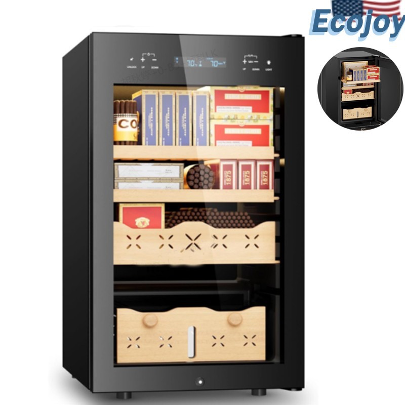 ecojoy 65L Electric Cigar Humidor 500 Counts Cigar Temperature &Humidity Control ecojoy 65L Electric Cigar Humidor 500 Counts Cigar Temperature &Humidity Control