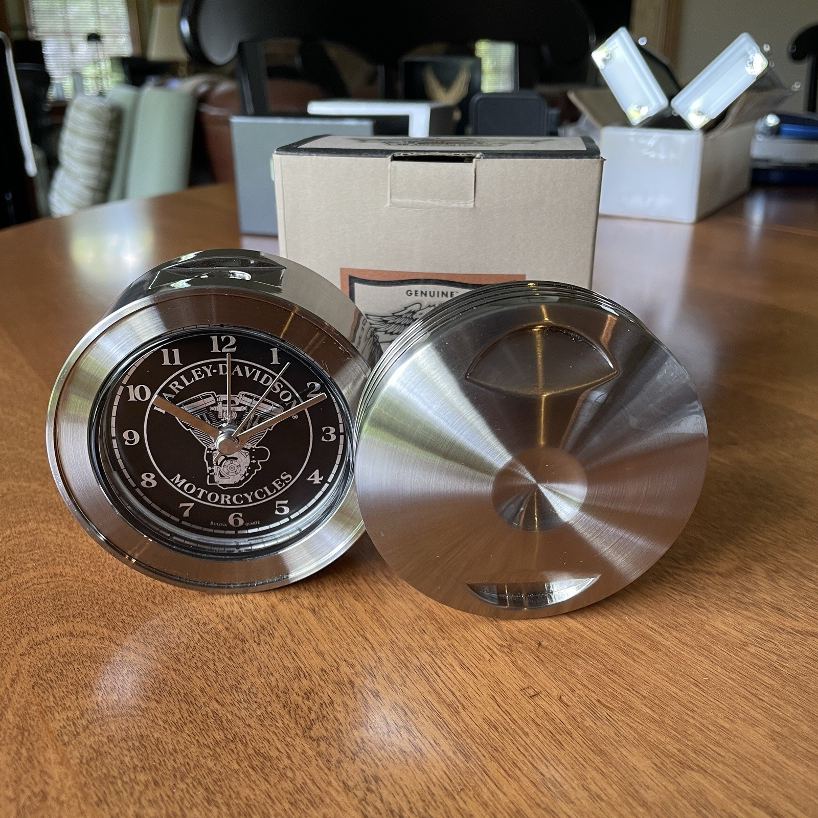 Harley Davidson V-Twin Piston Desk Clock - New In Box, Genuine Vintage 99210-03V