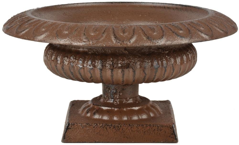 Esschert Antique Low (S) XH68 French Vase Planter Garden Flower Pot, Brown