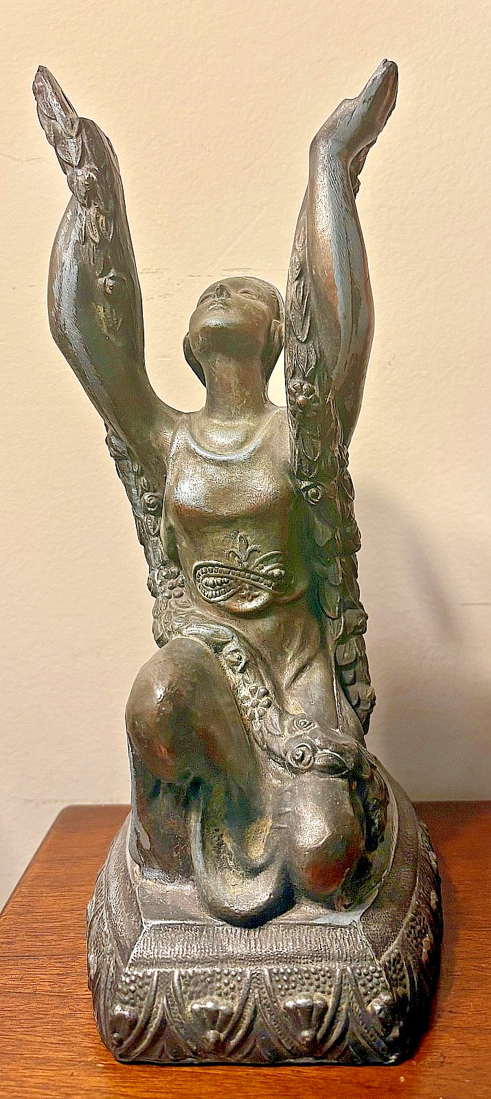 1920's La Belle Art Deco Joan Of Arc Spelter Table Lamp Base for Restoration