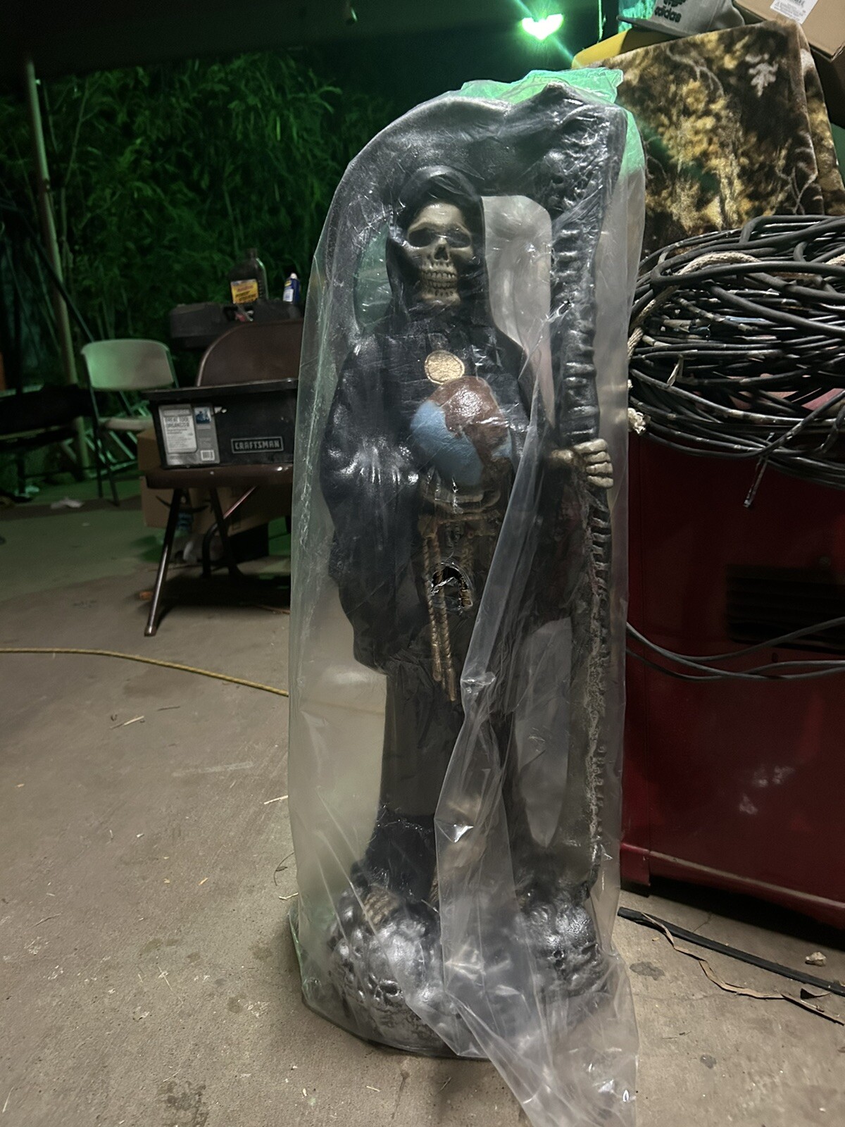Santa Muerte Negra , Nueva, Casi 3 Pies De Alto Santa Muerte Negra , Nueva, Casi 3 Pies De Alto