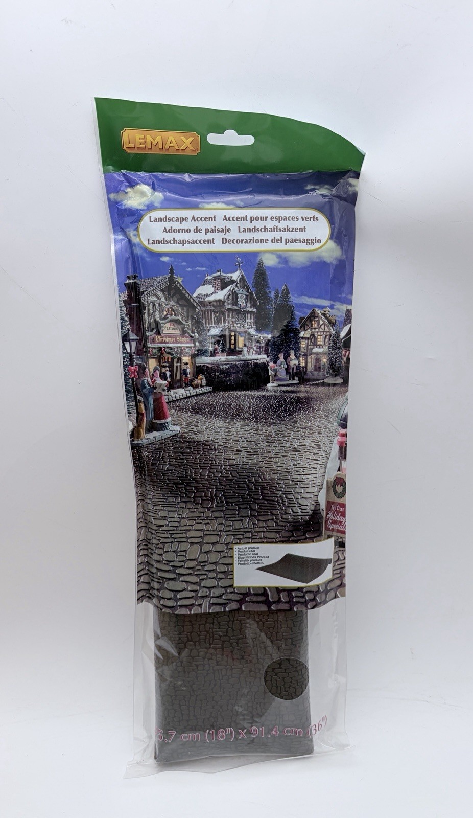 Lemax Landscape Accent Cobblestone Pebble Street Mat Brick Decor 18” x 36”
