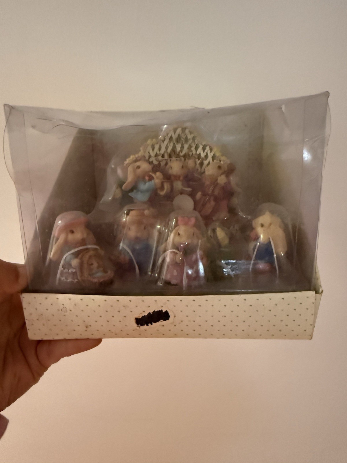 Vintage set of mini Easter figures Bunnies