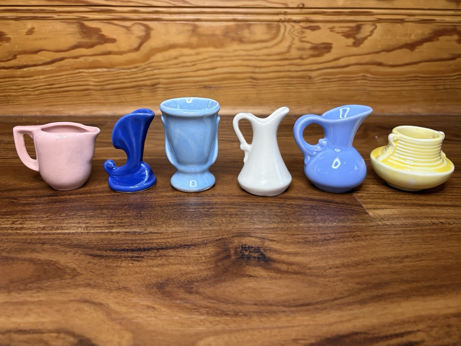 Lot Of 6 1930's - 40's Shawnee Pottery Miniature Mini Pitcher Vase USA