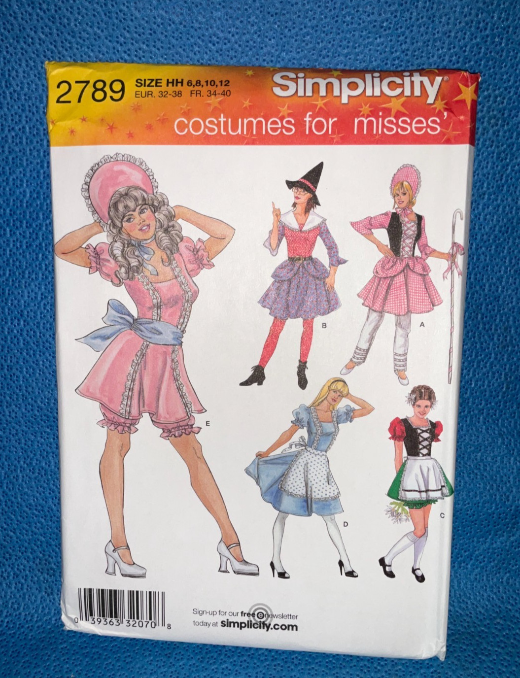 Simplicity Sewing Pattern Misses Costume Sz 6-12 Uncut 2789 MAP