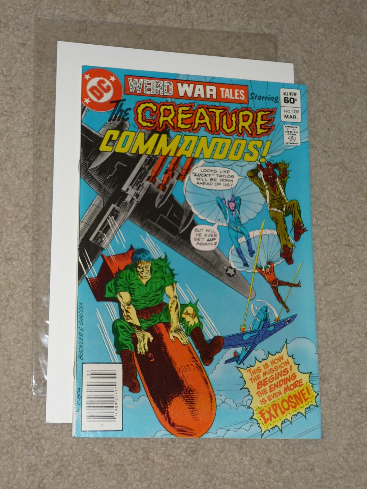 1983 Weird War Tales #109 DC Comics, Creature Commandos, James Gunn 1983 Weird War Tales #109 DC Comics, Creature Commandos, James Gunn
