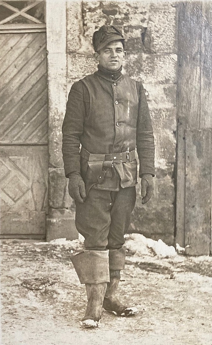 WW1 US 88 Inf Div 349th Regt Teamster Colt 1917 Pistol Sweetheart Photo Postcard