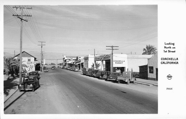 Looking North on 1st Street Coachella California 1950s OLD PHOTO Looking North on 1st Street Coachella California 1950s OLD PHOTO