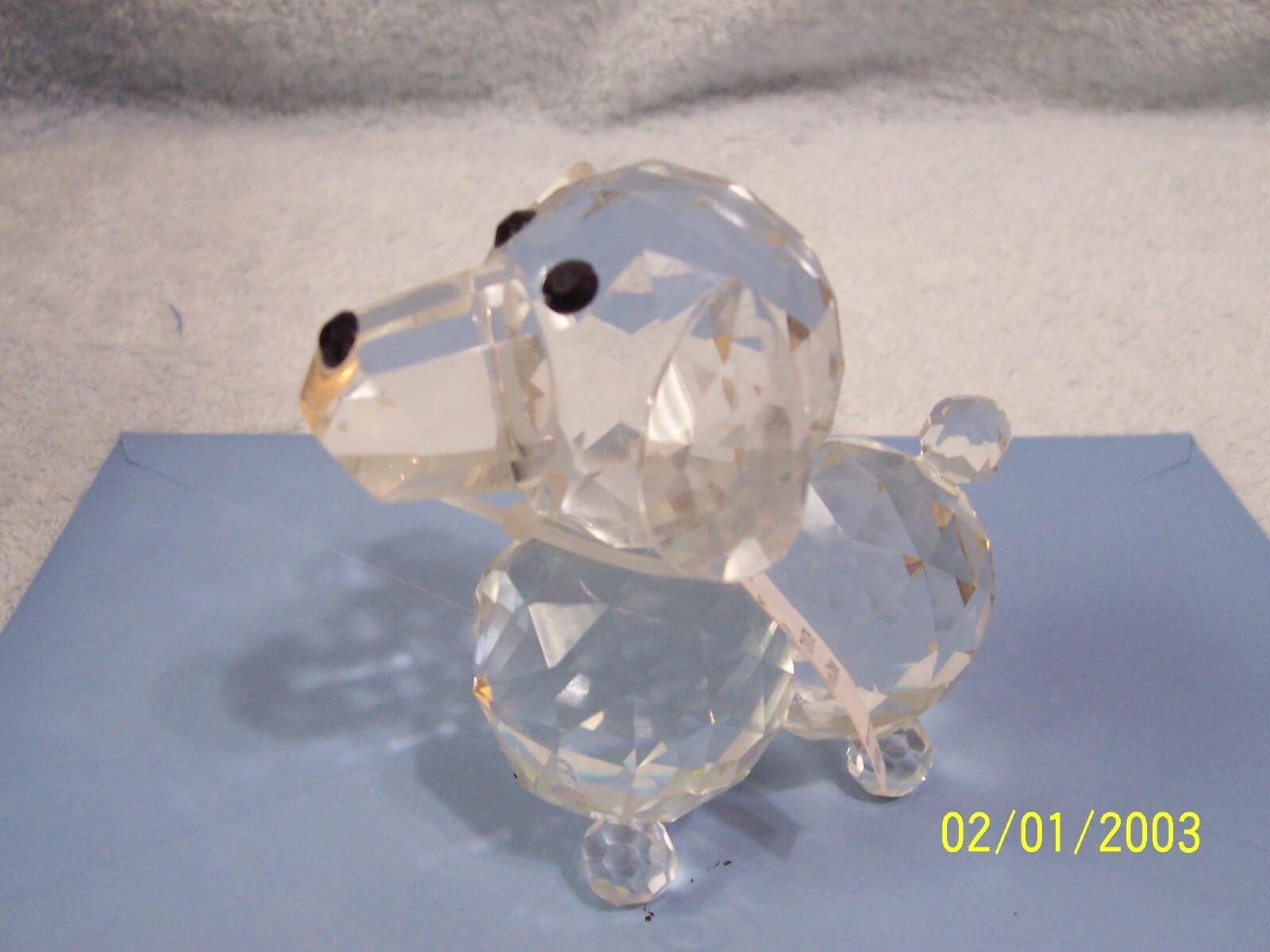 Crystal Cut Glass Dog Figurine New No Box  Approx. 3.25\