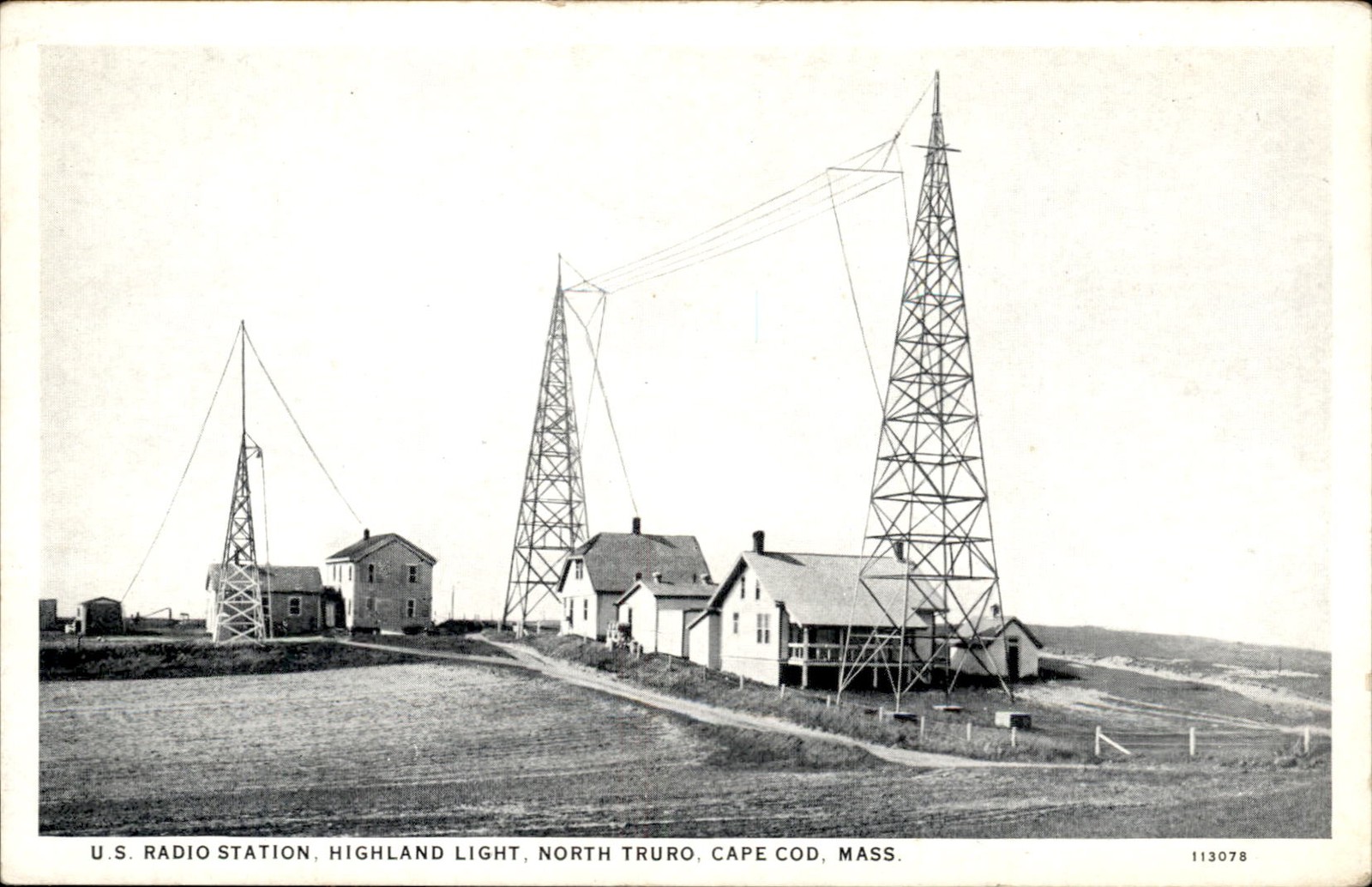 North Truro MA U.S. Radio Station E. D. West Co. c1920s-30s Vintage Postcard