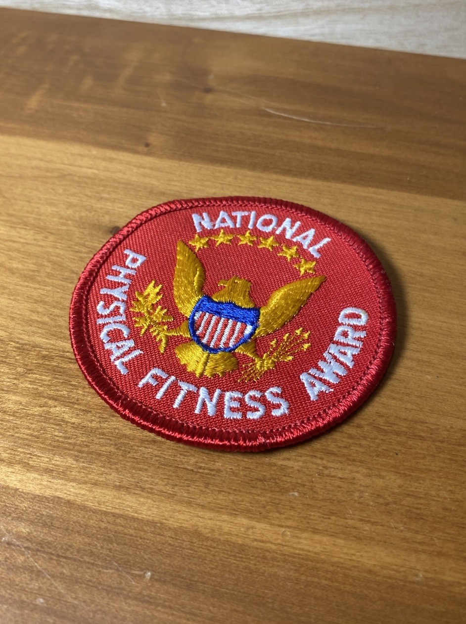 Vintage National Physical Fitness Award Patch Red Embroidered Presidential Seal