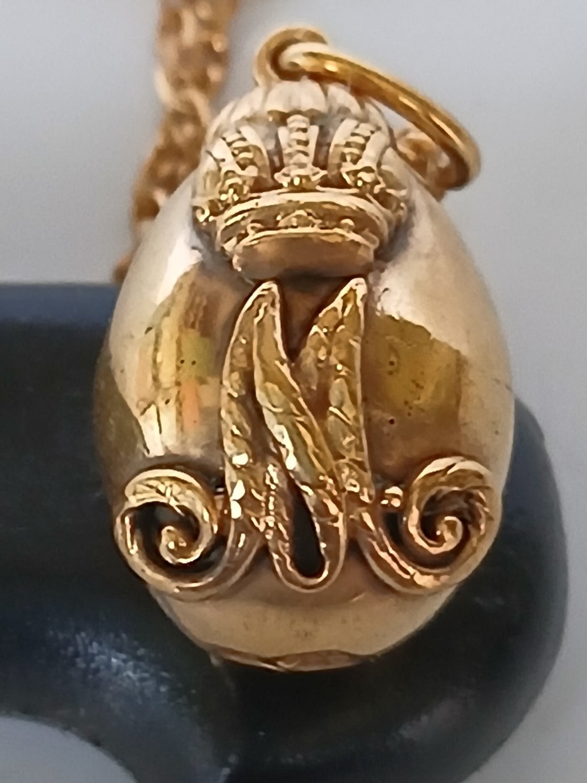  Silver Faberge Imperial Easter Egg Pedant Gold Plated