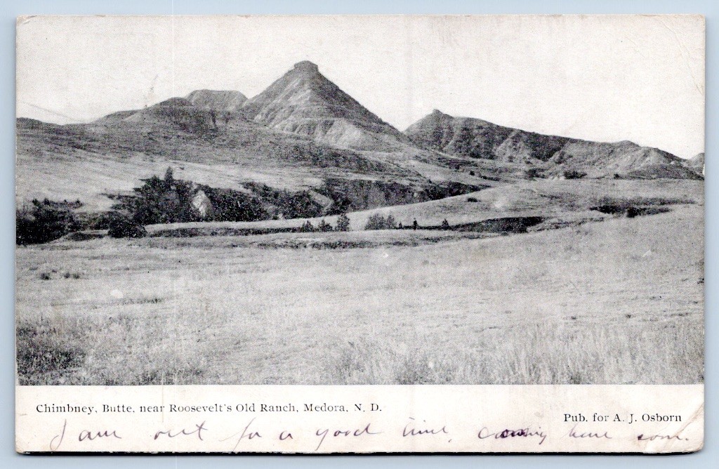 Medora North Dakota Chimney Butte Roosevelt\'s Old Ranch Billings Postcard