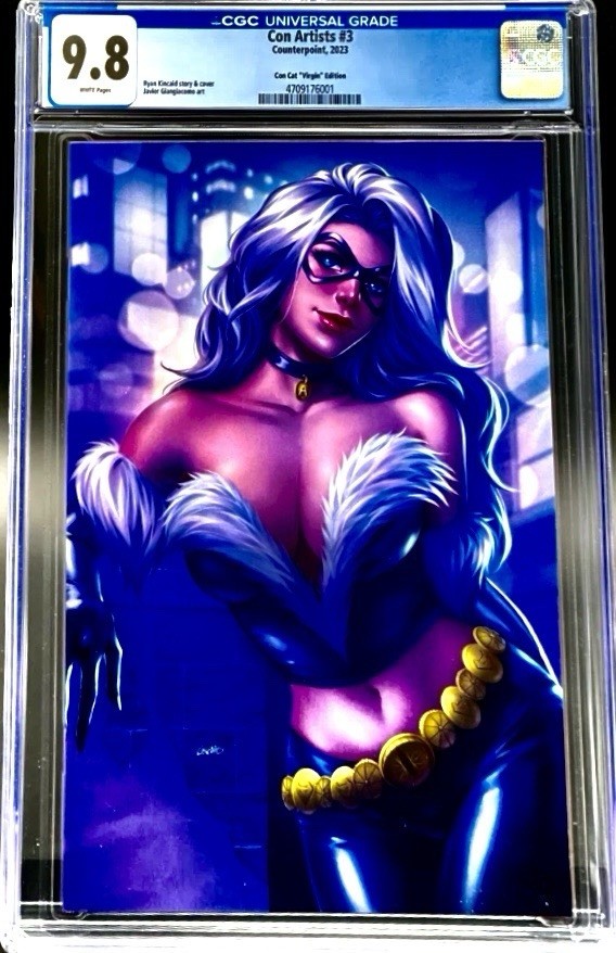 Con Artists #3 CGC 9.8 (2023) Black Cat - Con Cat Virgin Edition Extra Hot🔥🔥🔥