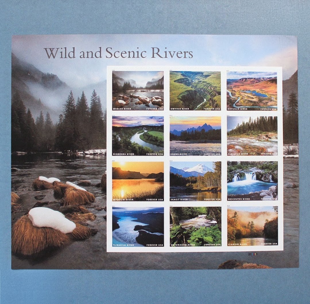 USPS 2019 Wild and Scenic Rivers Forever Stamps Sheet of 12, Nature