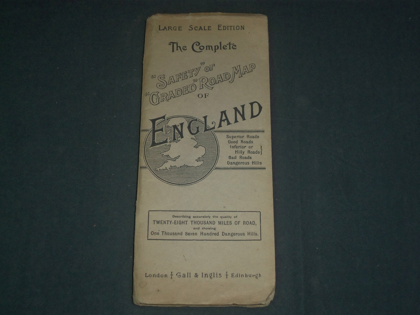 1920\'S SAFETY OR GRADED ROAD MAP OF ENGLAND BOOK - LARGE SCALE EDITION - J 3938