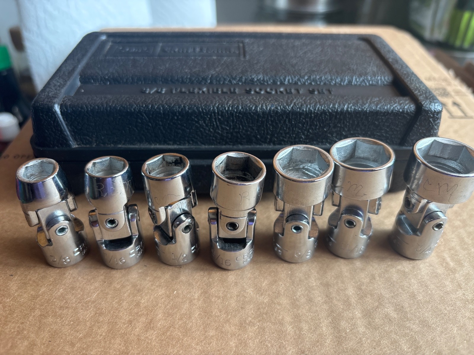 Vintage Sears Craftsman No. 43812 8-Piece (with original storage case) 3/8” Flex