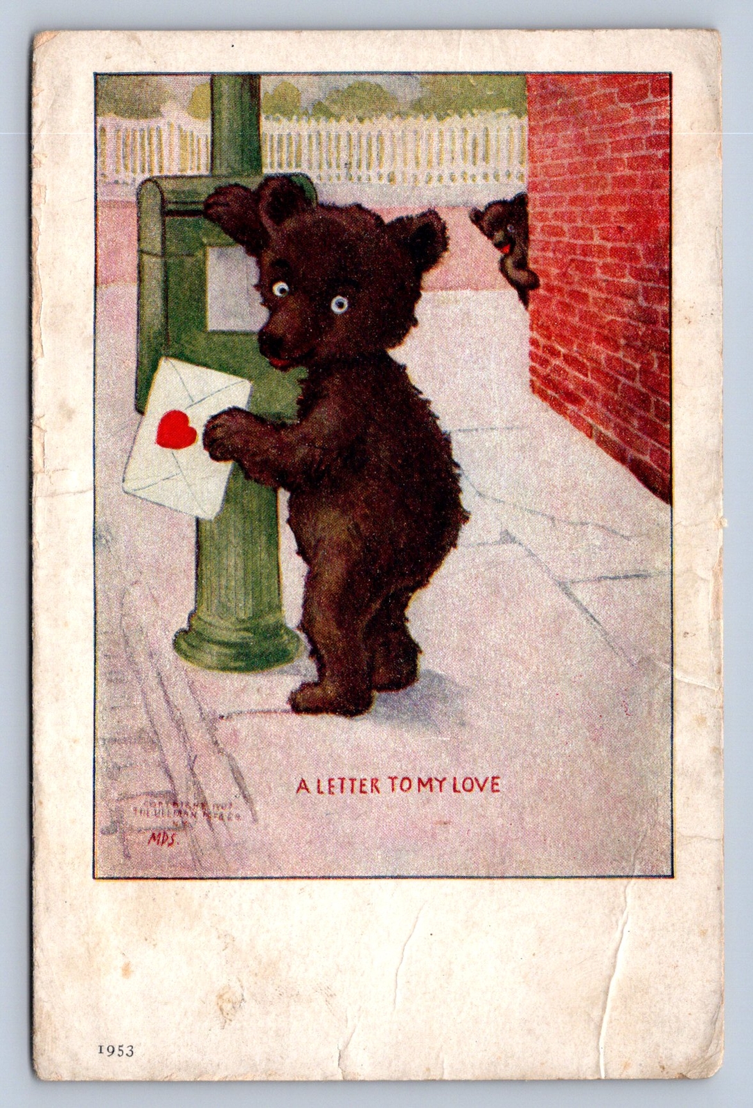 J98/ Teddy Bear Interesting Postcard c1910  Letter To Love 332