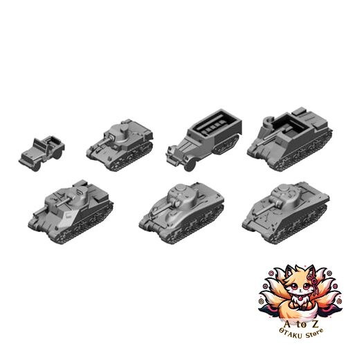 NEW Pit Road 1/700 MI Series WWII American Military Vehicle Set 1: White Metal
