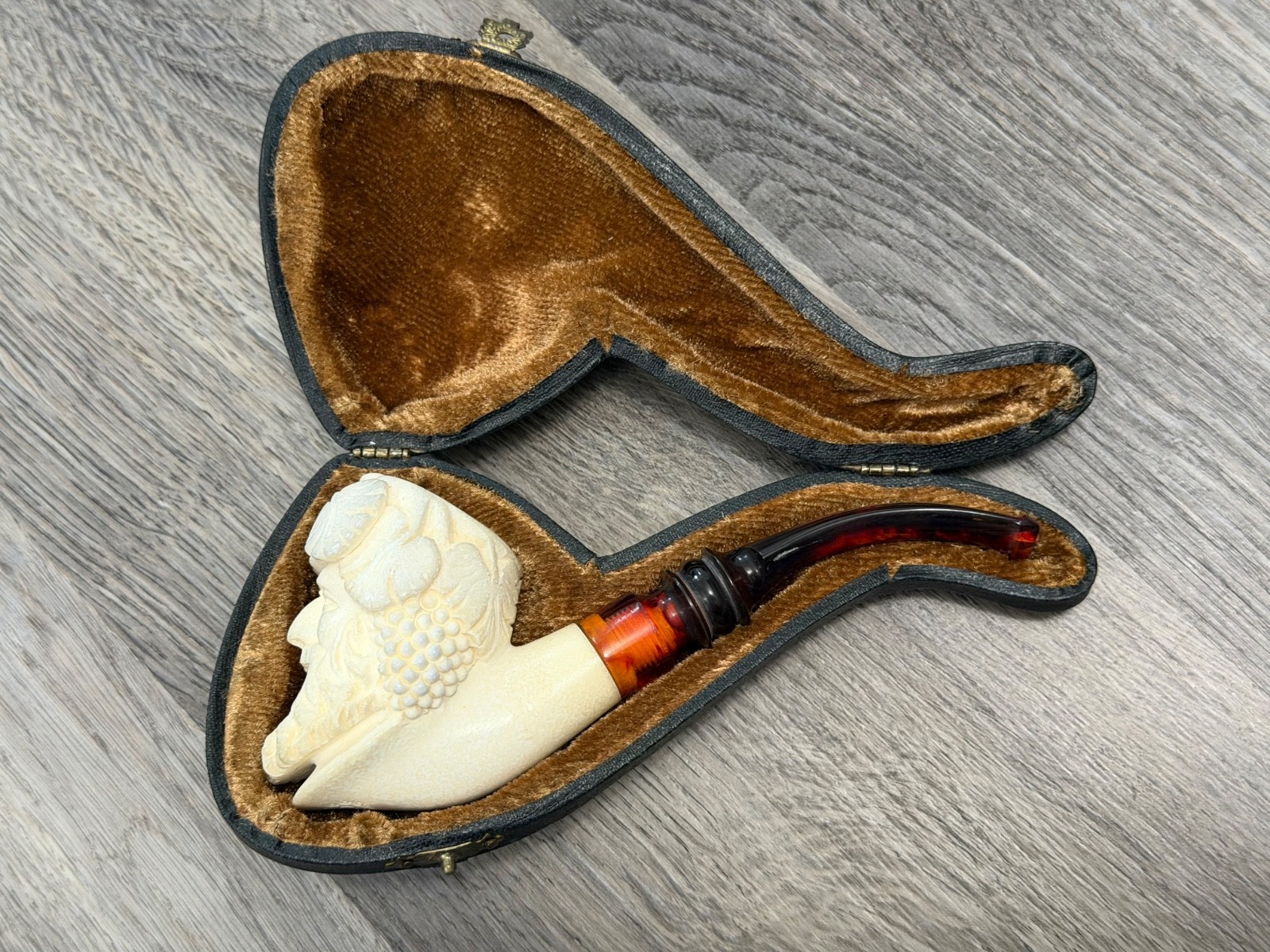 TURKISH PIPE - MEERSCHAUM - LAUGHING BACCHUS MAN UNSMOKED NEW VINTAGE TURKISH PIPE - MEERSCHAUM - LAUGHING BACCHUS MAN UNSMOKED NEW VINTAGE