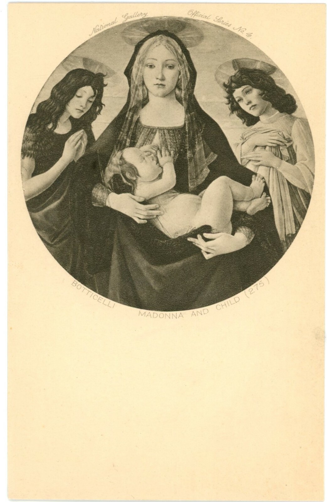 Botticelli Madonna & Child National Gallery Art Postcard 1910s Rembrandt Photo